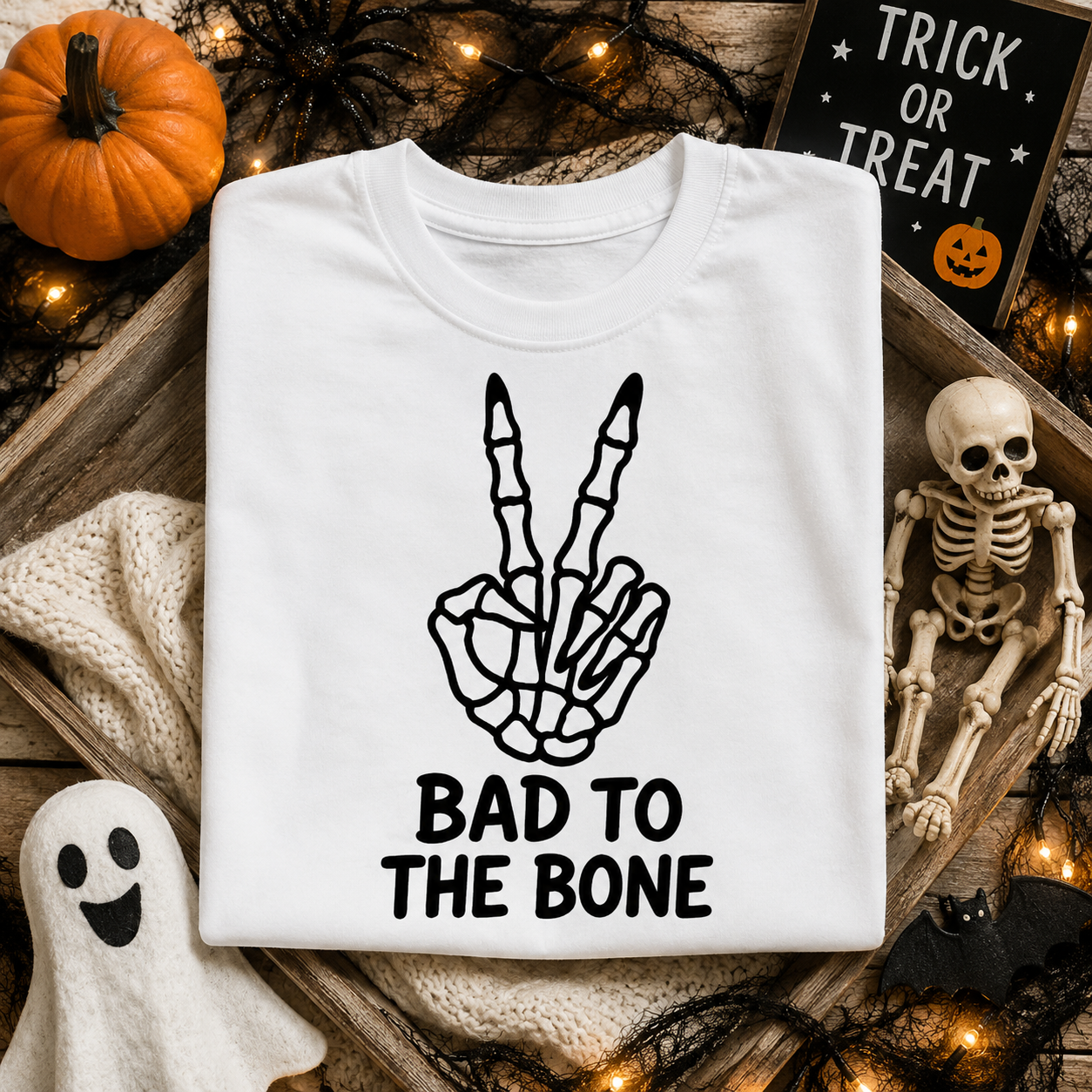 Bad to the Bone™ Halloween Adult Tee
