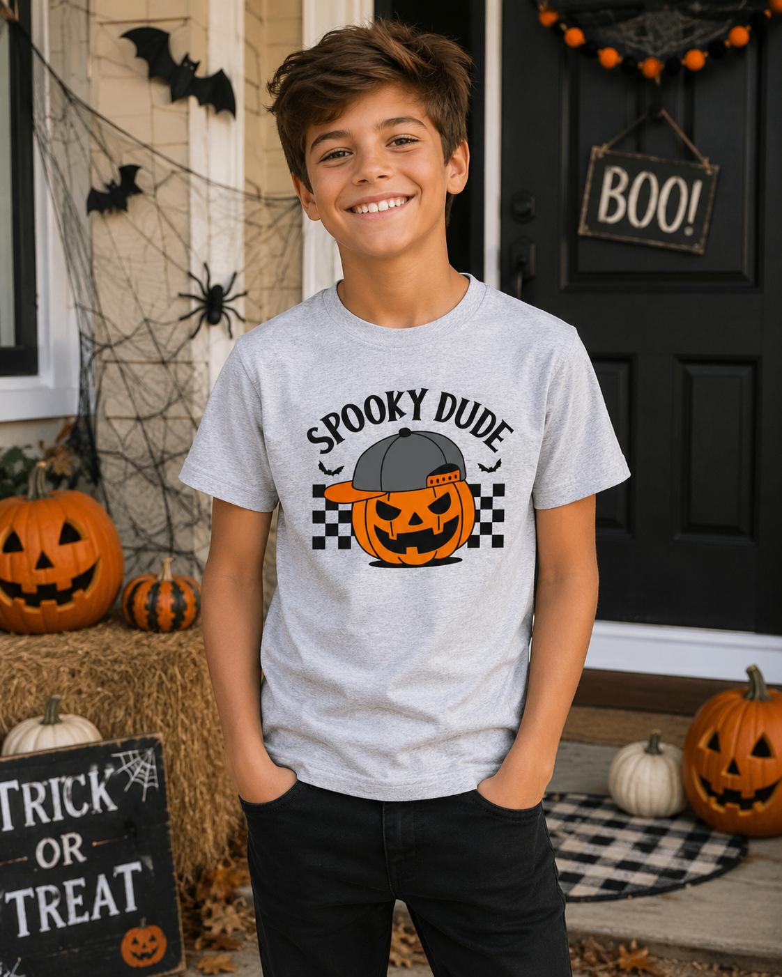 Spooky Dude Youth Halloween T-Shirt