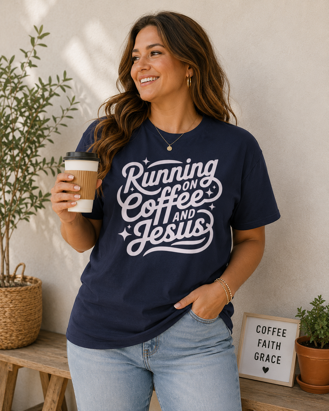 Running on Coffee & Jesus Tee