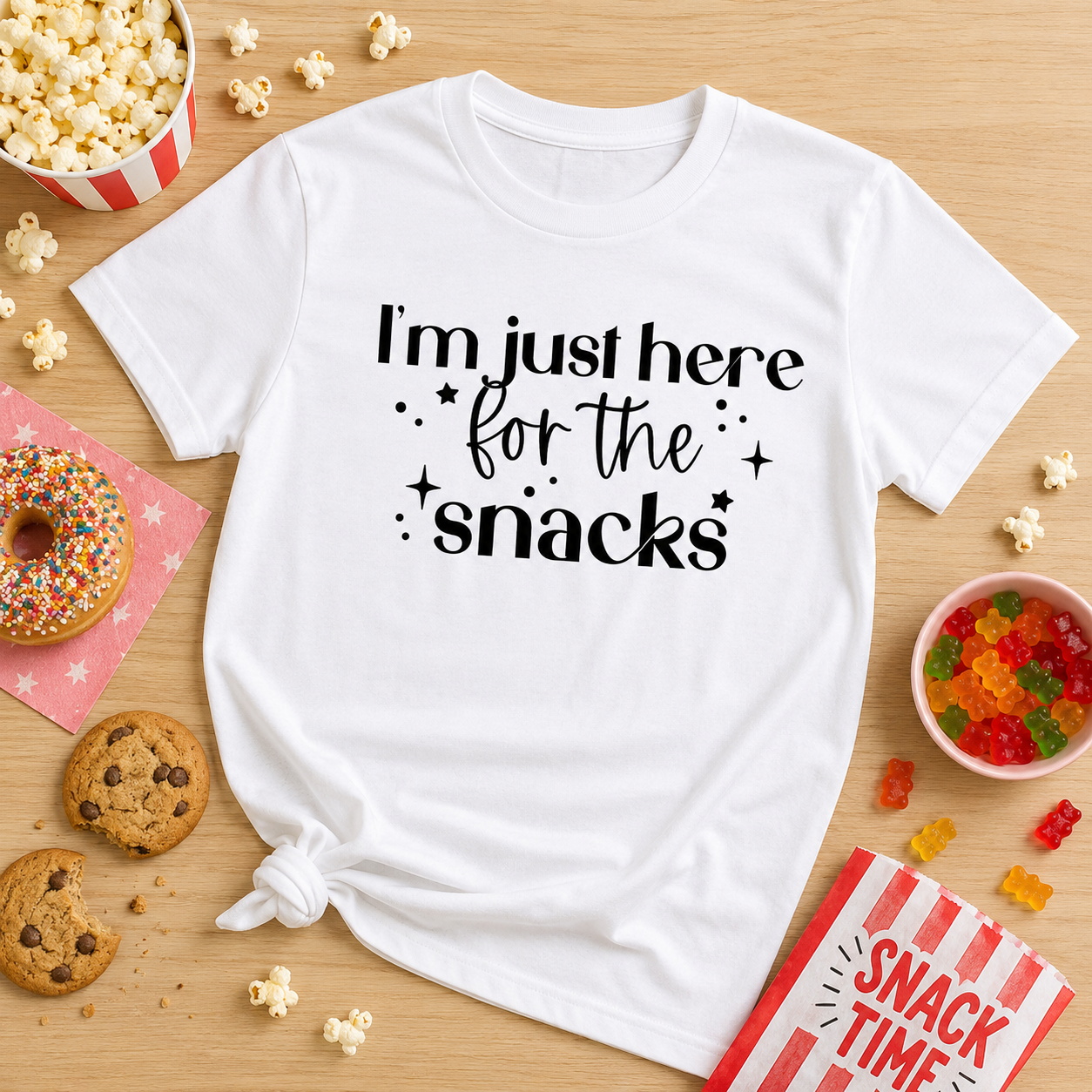 I'm Just Here for the Snacks Tee