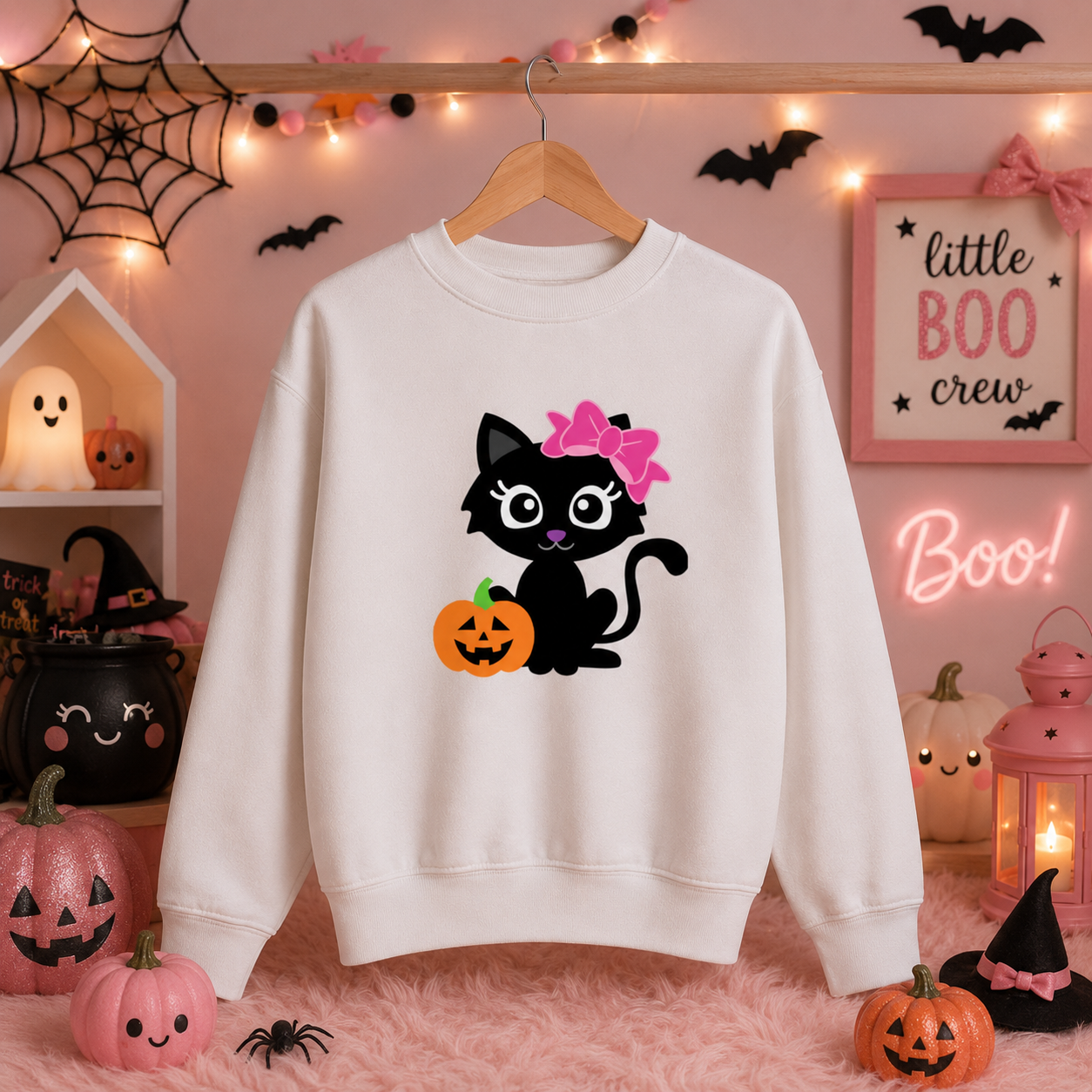 Cute Kitty Pumpkin Halloween Sweatshirt