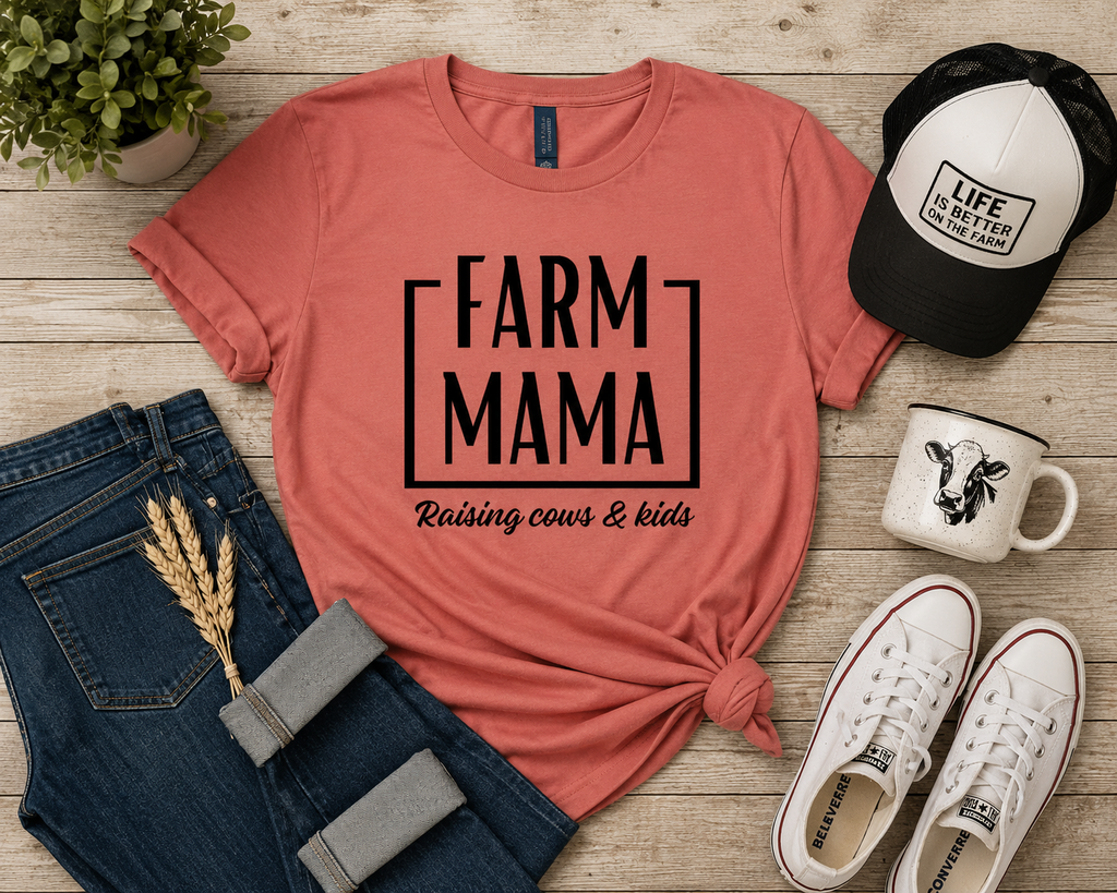 Farm Mama – Raising Cows & Kids Tee