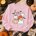 Pink Ghost & Pumpkin Halloween Sweatshirt