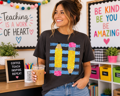 Colorful Pencil Teacher Tee