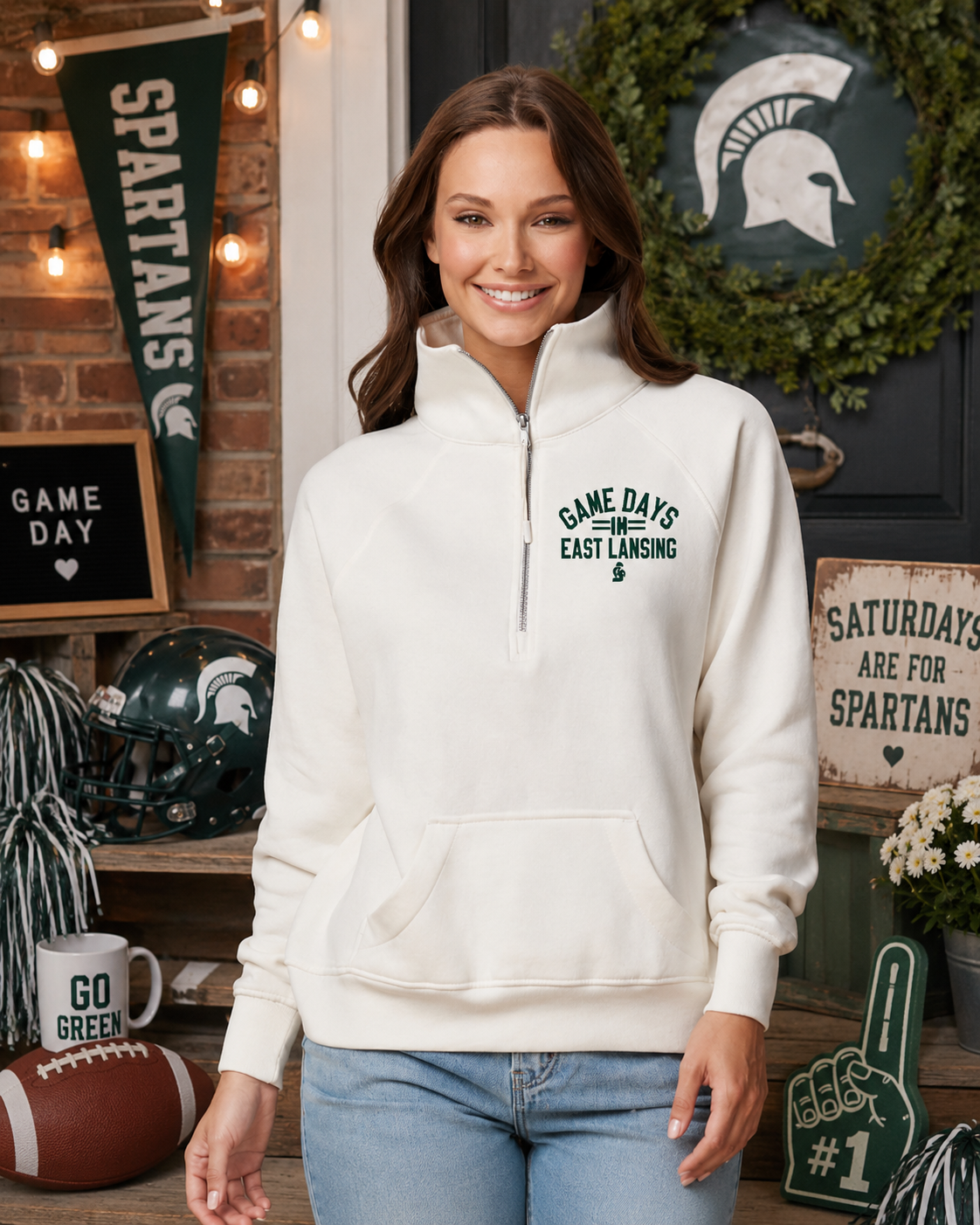 Game Days in East Lansing Quarter-Zip Pullover