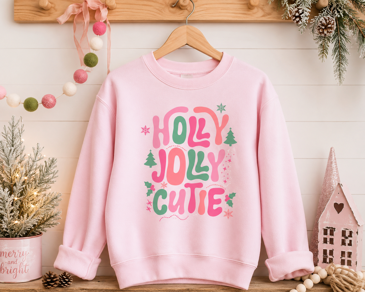 Holly Jolly Cutie Kids Crewneck Sweatshirt
