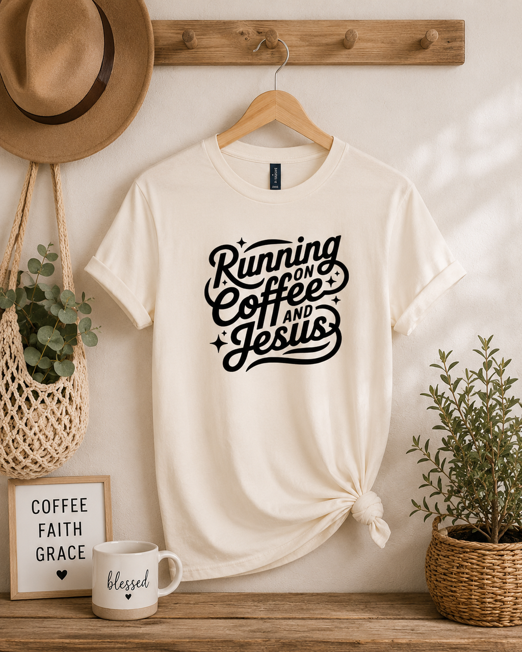 Running on Coffee & Jesus Tee