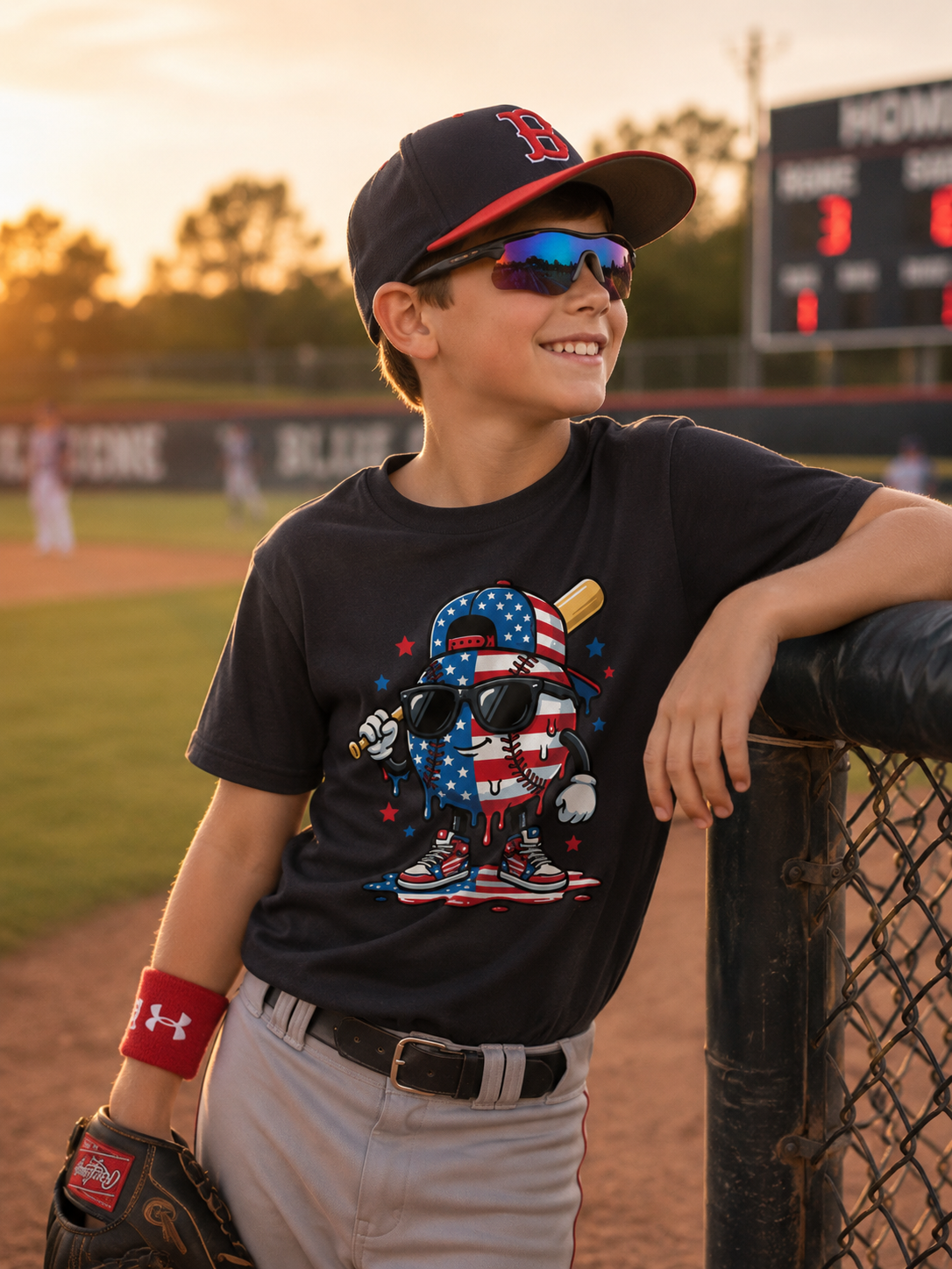Patriotic Baseball Graphic Tee