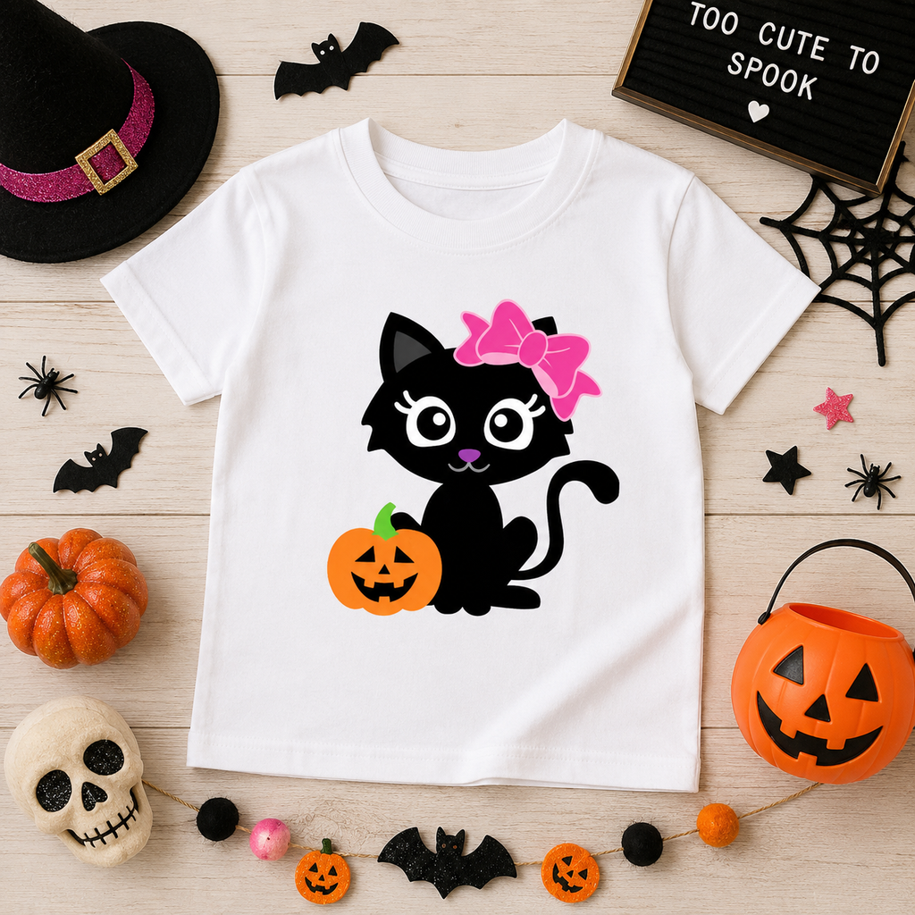 Cute Kitty Pumpkin Halloween Tee