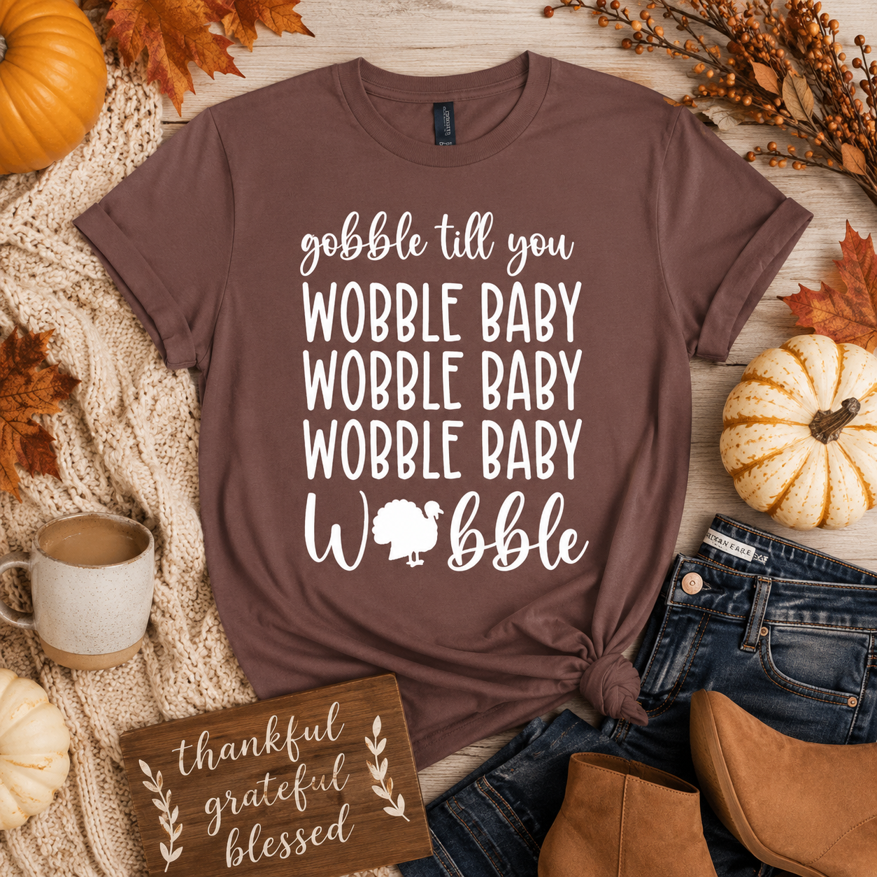 🦃 Gobble Till You Wobble Tee