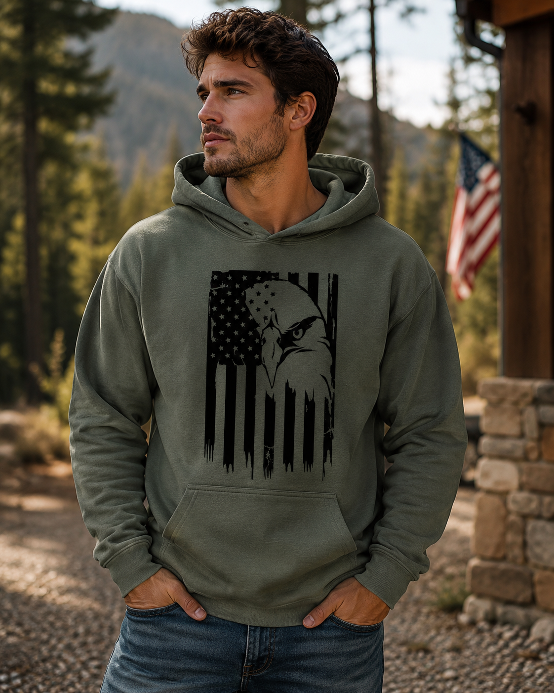 Patriotic Eagle Hoodie