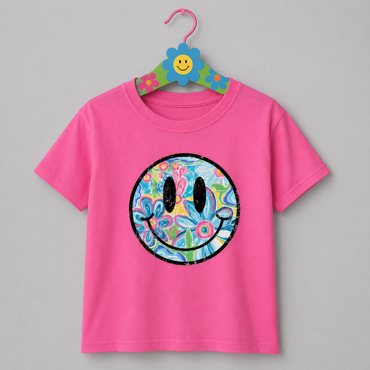 😊🌸 Groovy Smiley Toddler Tee