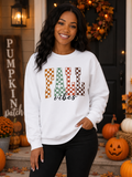 Fall Vibes Checkered Sweatshirt