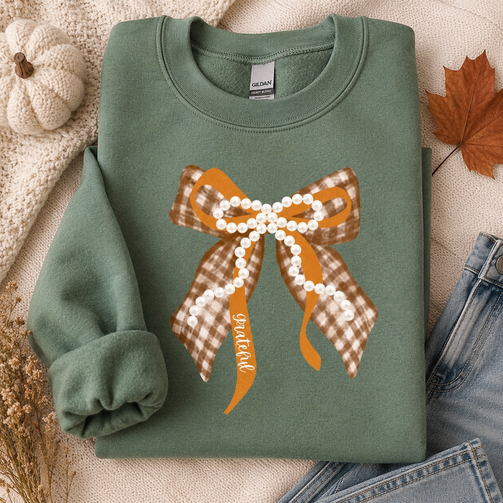 🍂 Grateful Bow Fall Sweatshirt 🍂