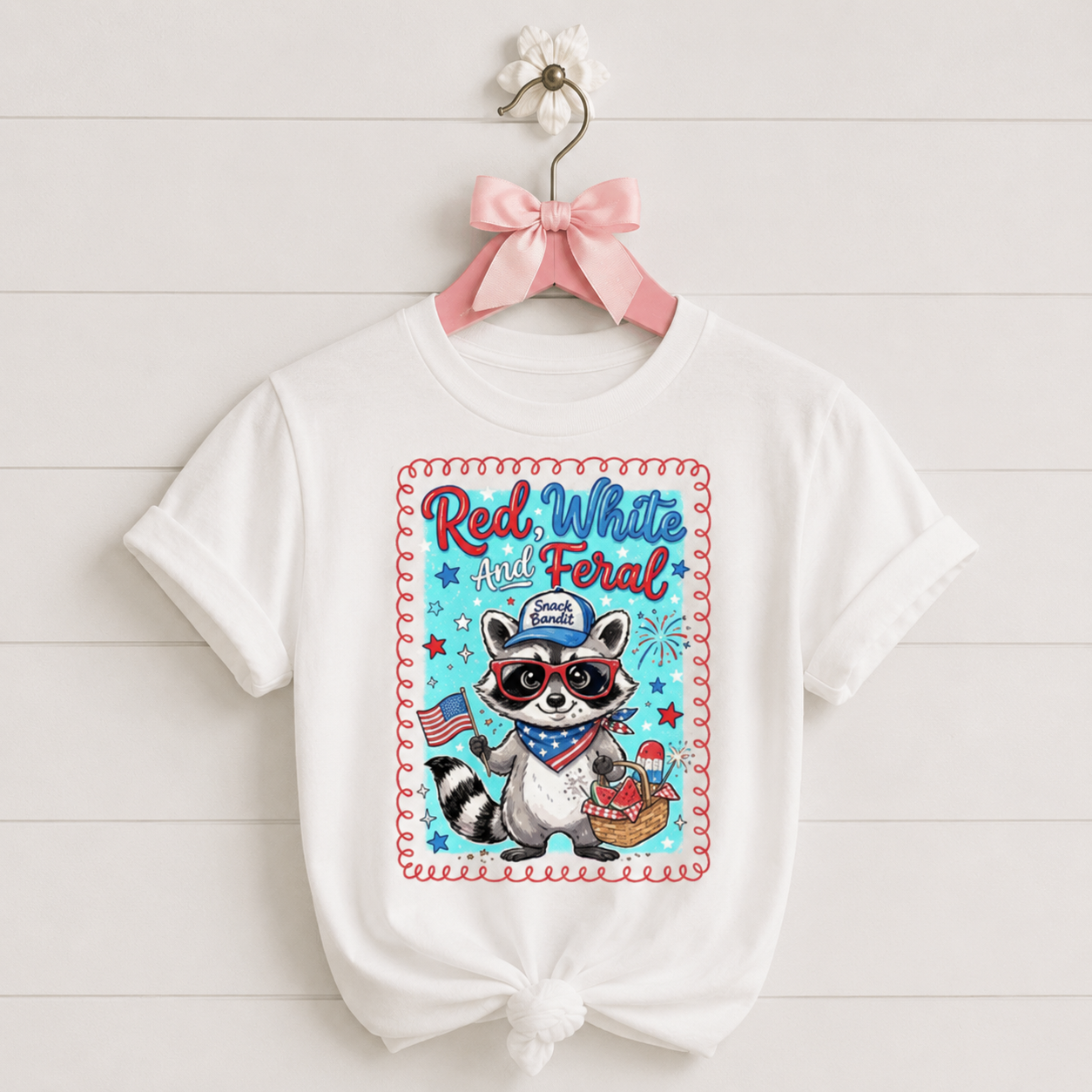 🦝 Red, White & Feral Patriotic Tee