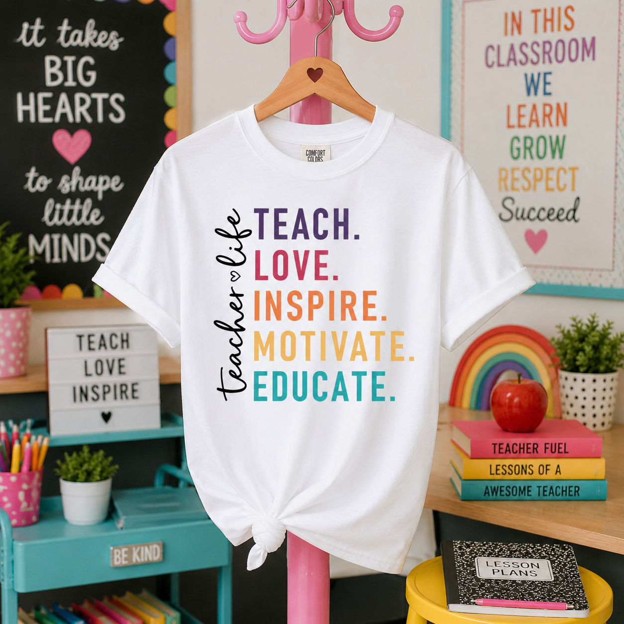 Teacher Life Inspirational Graphic Tee