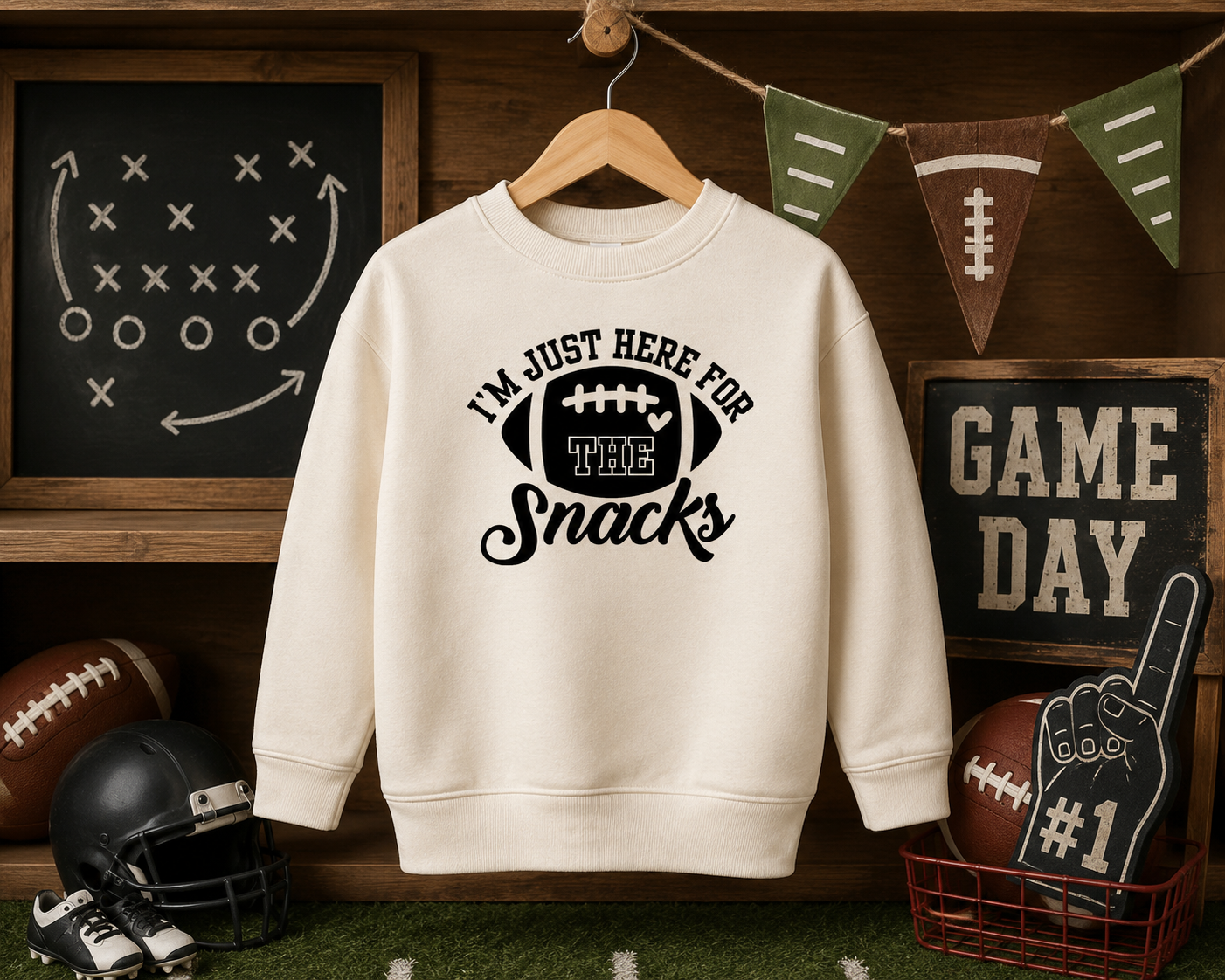 Football- I'm Just Here For The Snacks Toddler/Youth