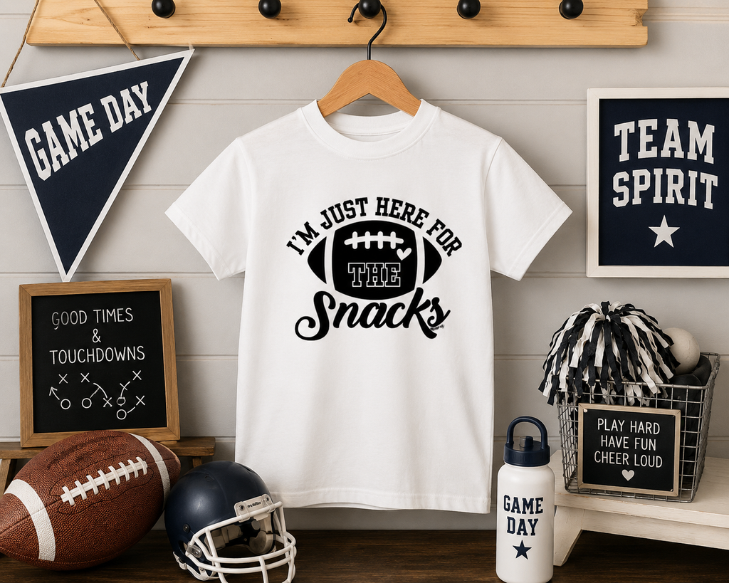Im Just here for the Snacks- Football Toddler/ Youth