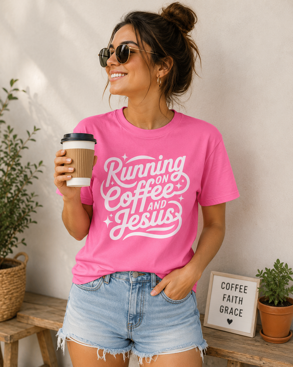 Running on Coffee & Jesus Tee