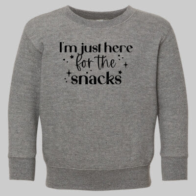 I'm Just Here for the Snacks Toddler Sweatshirt
